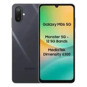 Front view of Samsung Galaxy M06 5G smartphone