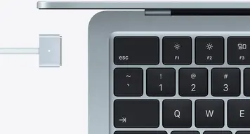 Apple MacBook Air M5 2026 MagSafe charging port and keyboard