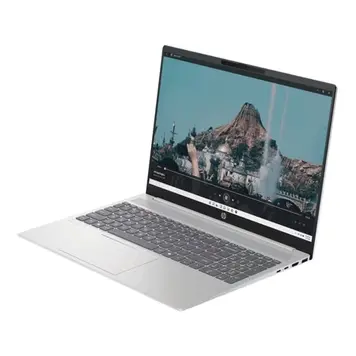 Side-perspective view of the HP Pavilion 16-ag0019AU featuring the 16-inch WUXGA 16:10 display and full-size backlit keyboard
