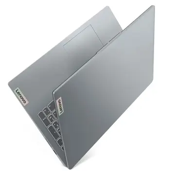 Lenovo IdeaPad Slim 3 15IAH8 Arctic Grey rear-angle view highlighting the 17.9mm ultra-slim PC-ABS chassis