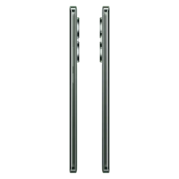 Two Realme GT 6 5G phones in green, displayed side-by-side from their right profiles, highlighting the slim design.